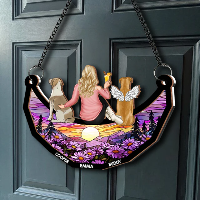 Personalized Pet and Owner Back View Ornament – Wood and Acrylic Combination for Unique Home Decor or Keepsake - Image 5