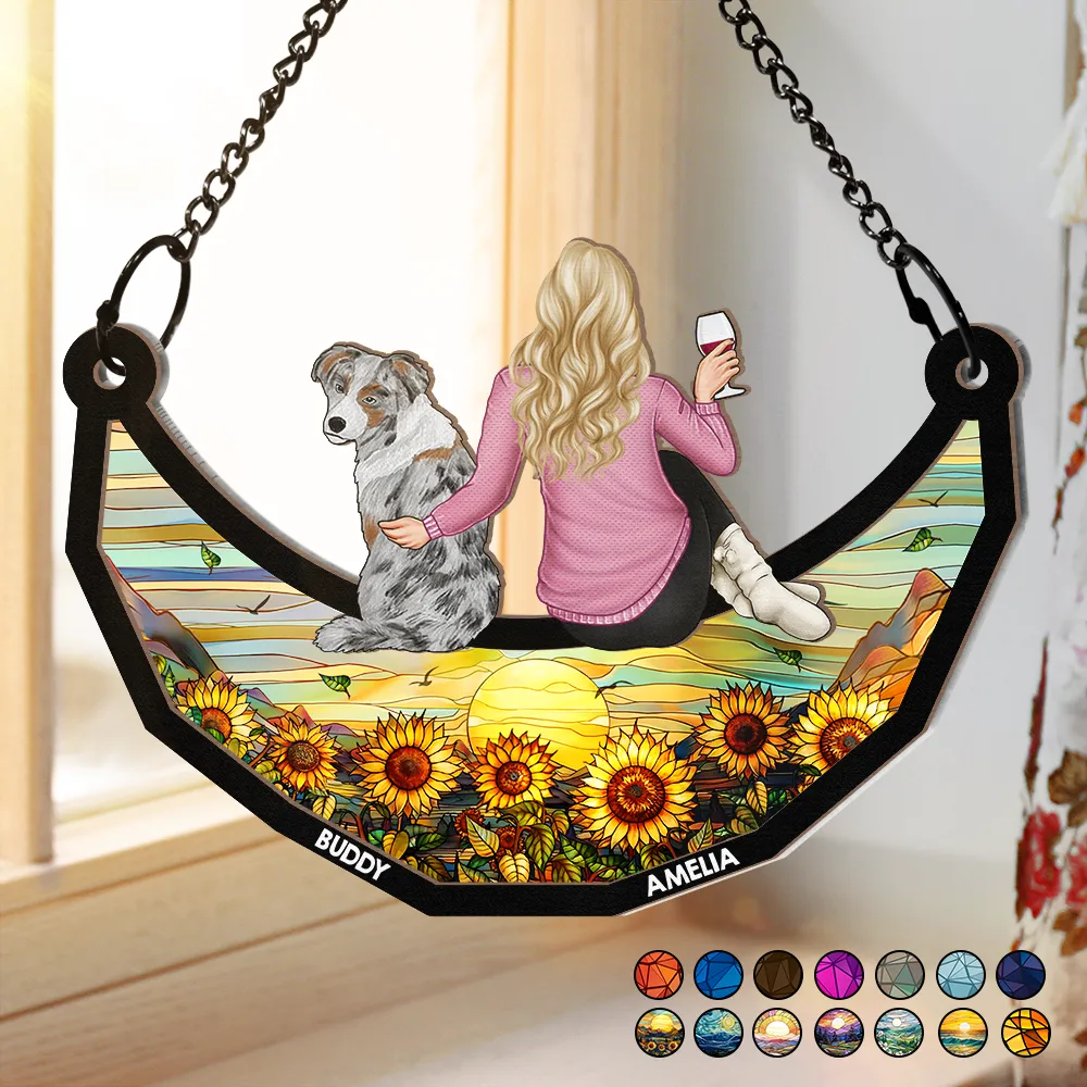 Personalized Pet and Owner Back View Ornament – Wood and Acrylic Combination for Unique Home Decor or Keepsake - Image 7