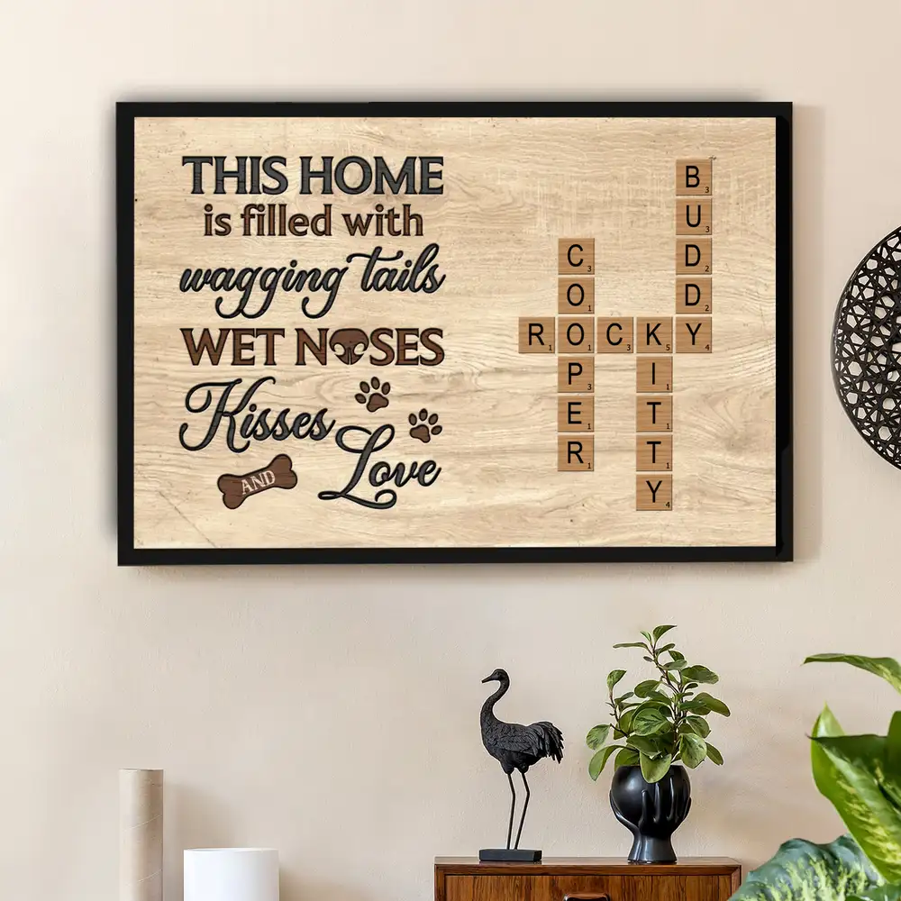 A House is Not a Home Without Paw Prints – Custom Pet Name Puzzle Poster, Ornament, Plaque, Pillow, Cup & More – Personalized Gift for Dog Lovers - Image 3