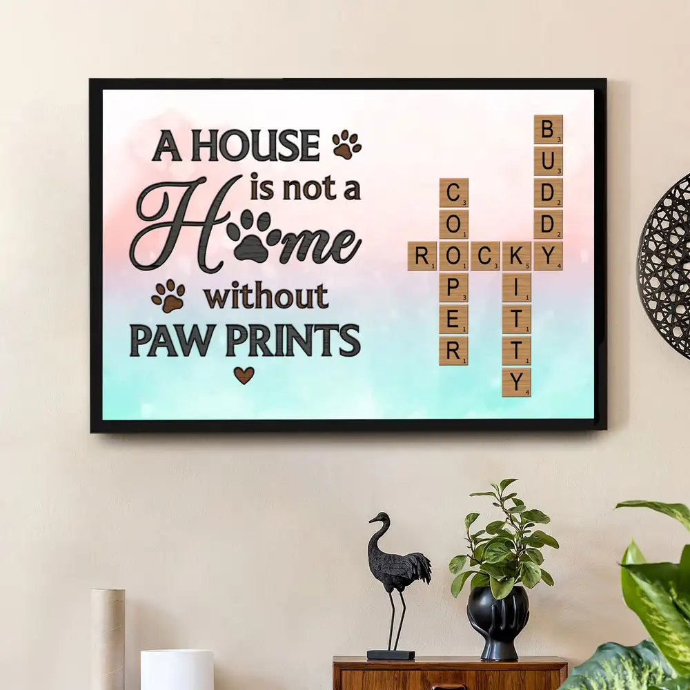 A House is Not a Home Without Paw Prints – Custom Pet Name Puzzle Poster, Ornament, Plaque, Pillow, Cup & More – Personalized Gift for Dog Lovers - Image 8