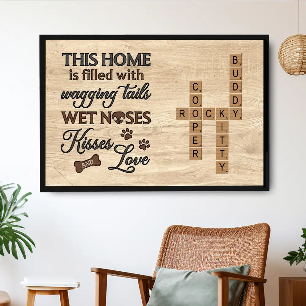 A House is Not a Home Without Paw Prints – Custom Pet Name Puzzle Poster, Ornament, Plaque, Pillow, Cup & More – Personalized Gift for Dog Lovers - Image 9