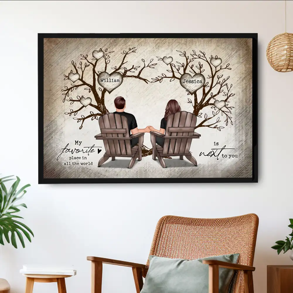 Personalized Tree Themed Poster - My Favorite Place Is Next to You - Custom Romantic Gift for Couples, Anniversary, Valentine’s Day - Image 3