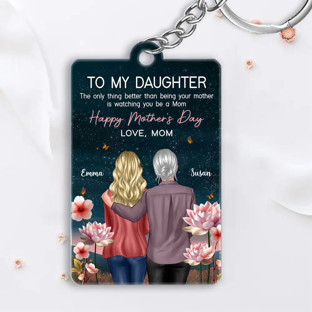 Custom Poster or Canvas for Daughter – Beautiful Mother and Daughter Hug with Floral Background, Ideal Gift for Mother’s Day - Image 8