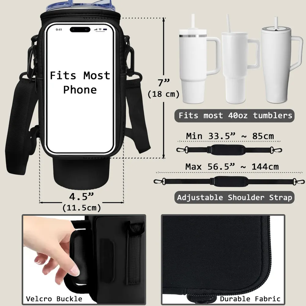 Custom Water Bottle Carrier Bag with Name - Unique Gift for Women - Image 4