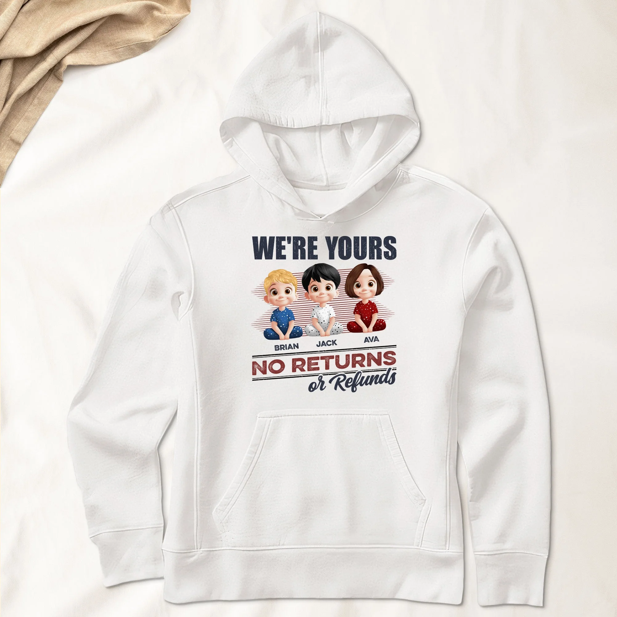 We’re Yours No Returns or Refunds – Fun T-Shirt for Grandma or Mom with Custom Names - Image 8