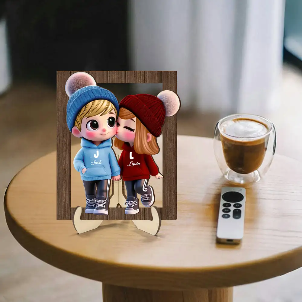 Personalized Couple 2-Layer Wooden Plaque – Custom Cartoon Couple Design with Names, Perfect Gift for Couples - Image 8