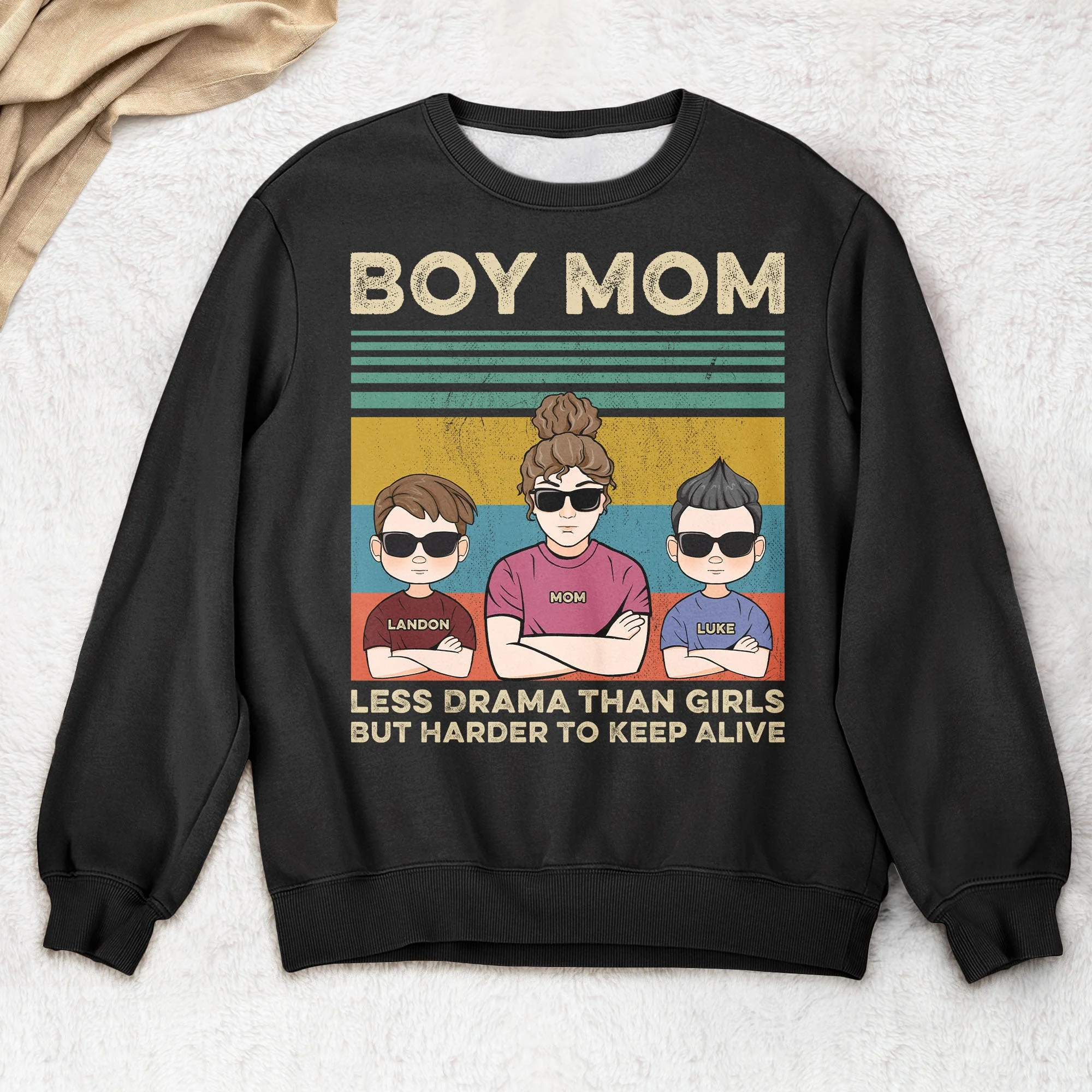 Less Drama Than Girls But Harder to Keep Alive – Custom Shirt for Boy Moms, Mother’s Day or Birthday Gift - Image 5