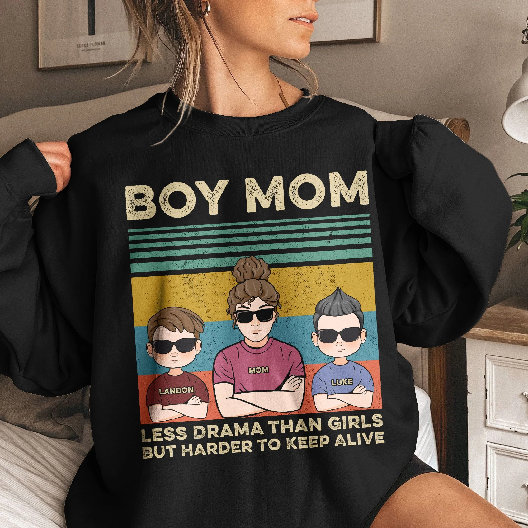 Less Drama Than Girls But Harder to Keep Alive – Custom Shirt for Boy Moms, Mother’s Day or Birthday Gift - Image 6
