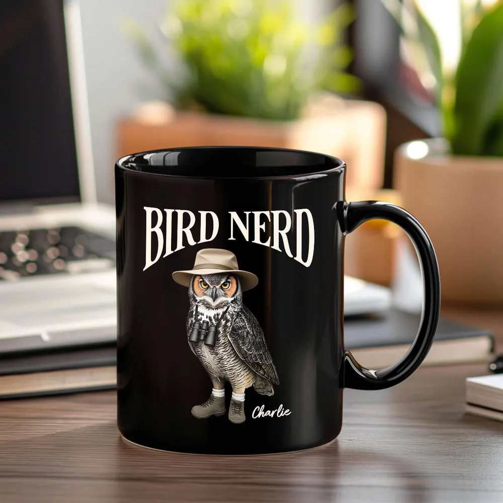 Custom Bird Nerd Mug – 'Bird Nerd' Owl Mug, Perfect Gift for Birdwatchers and Nature Lovers - Image 12