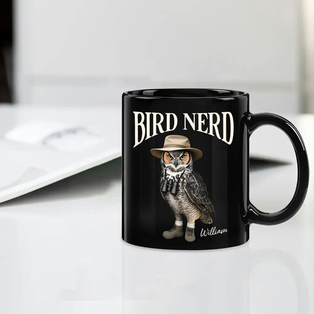 Custom Bird Nerd Mug – 'Bird Nerd' Owl Mug, Perfect Gift for Birdwatchers and Nature Lovers - Image 15