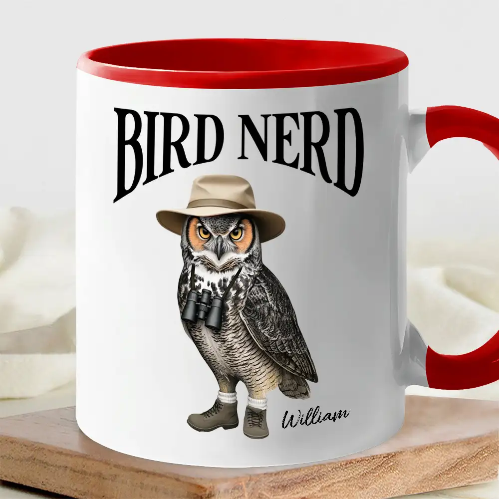 Custom Bird Nerd Mug – 'Bird Nerd' Owl Mug, Perfect Gift for Birdwatchers and Nature Lovers - Image 3