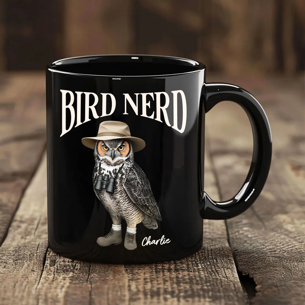 Custom Bird Nerd Mug – 'Bird Nerd' Owl Mug, Perfect Gift for Birdwatchers and Nature Lovers - Image 4