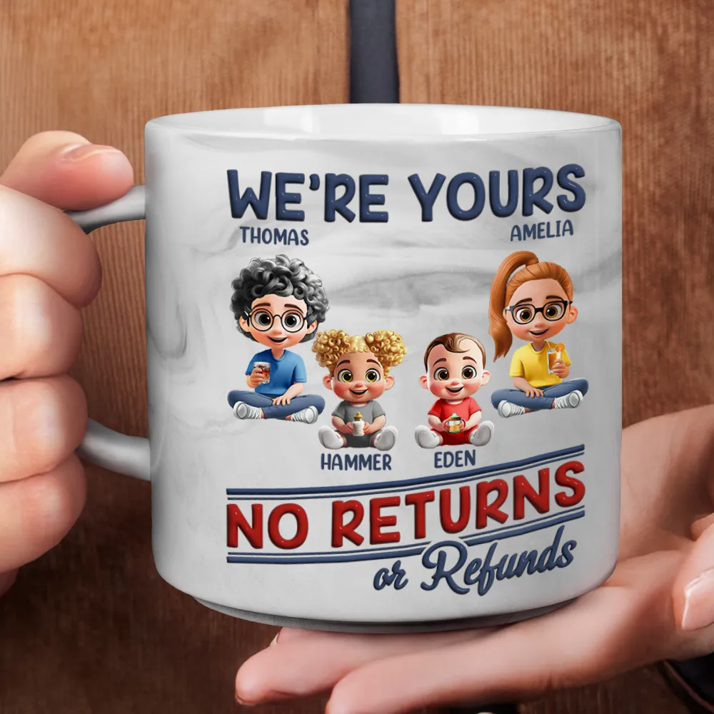 Funny Customizable Marble Mug – ‘No Returns or Refunds’ Family Gift for Parents - Image 8