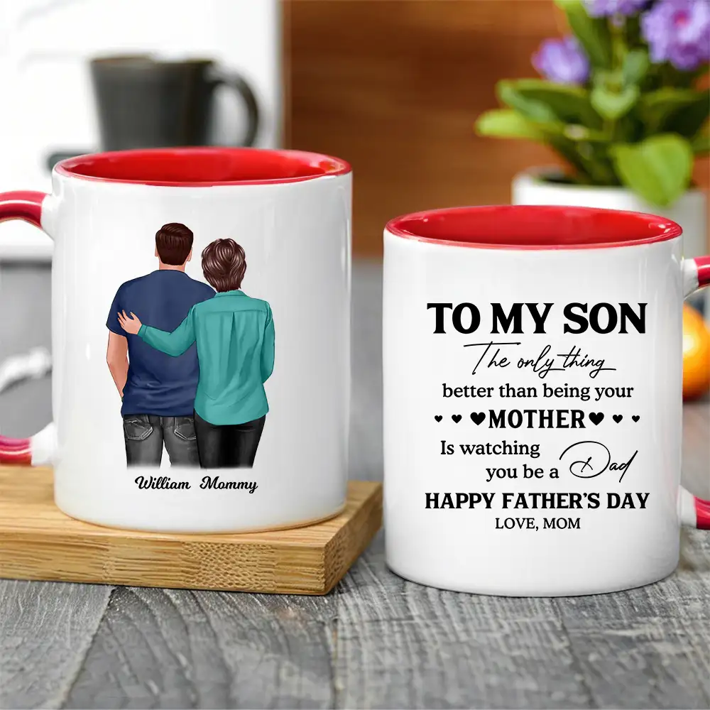 To My Son – Personalized Mug for Father’s Day, Heartfelt Gift from Mom - Image 4