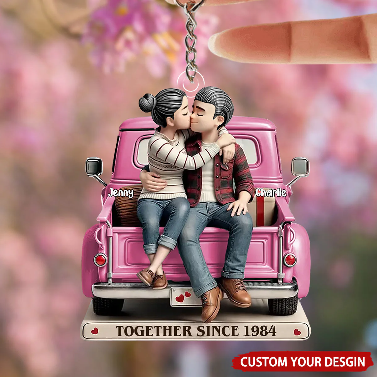 Love and Romance Acrylic Keychain - Personalized Couple Gift - Custom 'Together Since' Keychain for Couples - Image 6