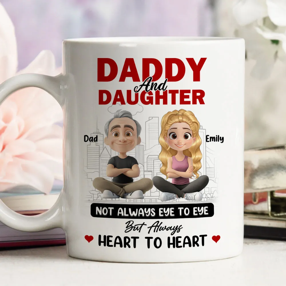 Dad And Daughter Share Love - Personalized Two-Tone Mug with Cute Design - Perfect Gift for Fathers and Daughters - Image 6