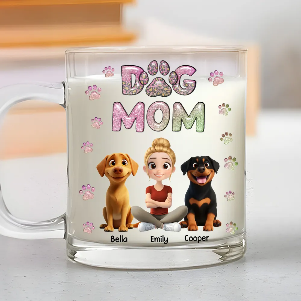 Customized Pet Lover Glass Cup and More – Adorable Scene of Pets Sitting with Owner, Perfect Gift for Animal Fans - Image 3