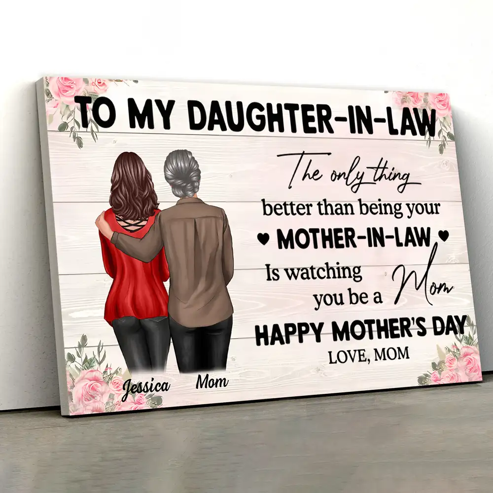 To My Daughter-in-Law Poster & More – Heartfelt Hugging Back View Personalized Gift from Mom, Perfect for Daughter or Daughter In Law - Image 3