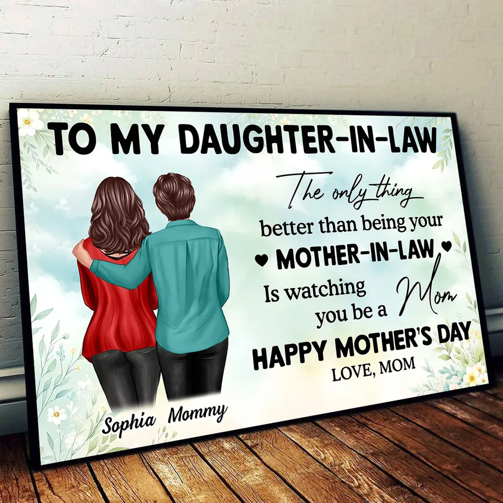 To My Daughter-in-Law Poster & More – Heartfelt Hugging Back View Personalized Gift from Mom, Perfect for Daughter or Daughter In Law - Image 4