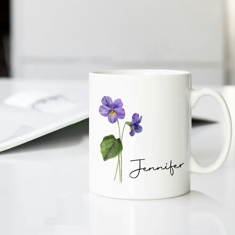 Personalized Glass Mug – Perfect Gift for Friends and Family with Custom Name and Beautiful Floral Design - Image 3