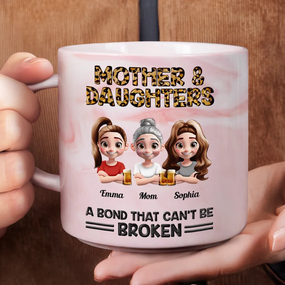 Personalized Mother & Daughter Marble Mug – Toasting Together, Heartwarming Gift for Mother or Daughter - Image 7