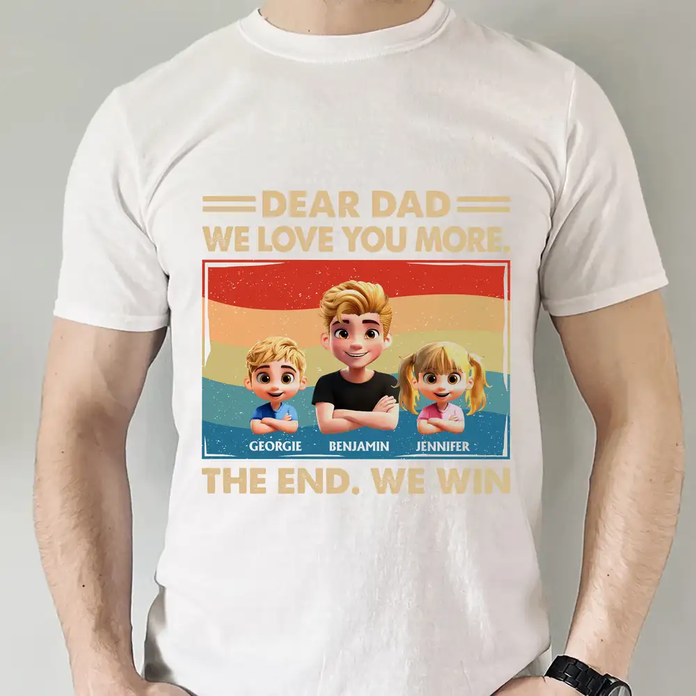Personalized Dad Tee or Hoodie with Kids' Names – Father's Day Gift