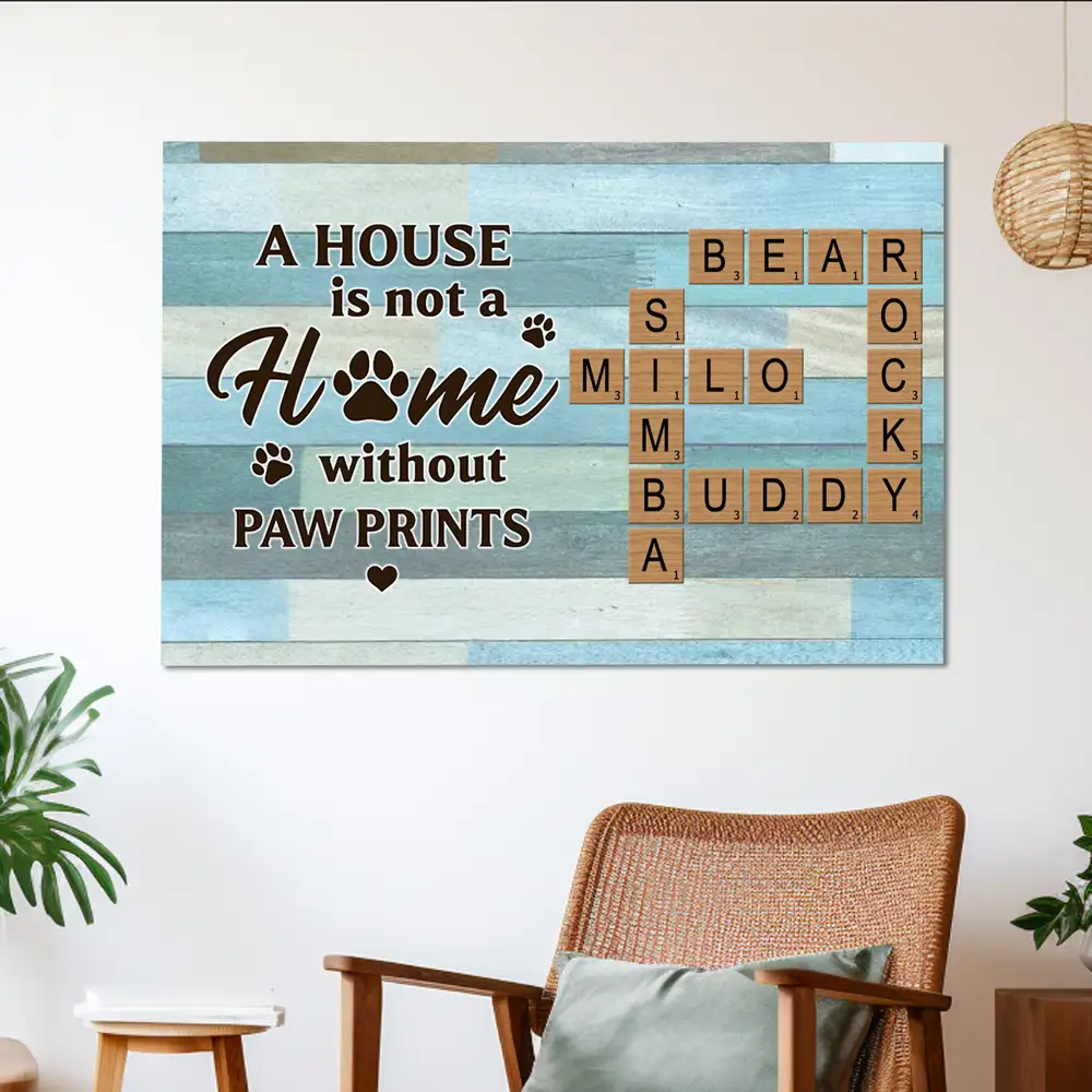 Custom Pet Poster with Dog Names - Personalized Canvas for Pet Lovers - Image 8