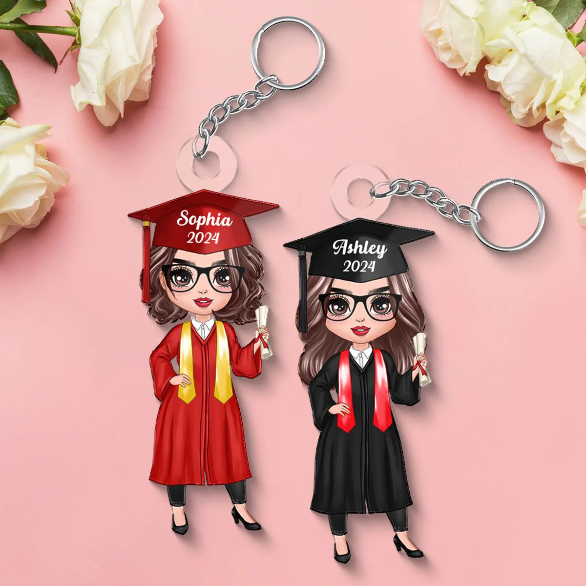 Personalized Graduation Acrylic Keychain, Creative Gift for Classmates, Heartwarming Graduation Gift from Parents - Image 6