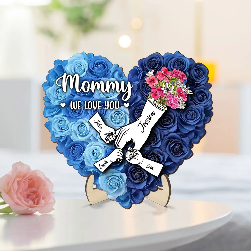 Personalized Wooden Plaque with Hands Design for Mother's Day Gift - Image 4