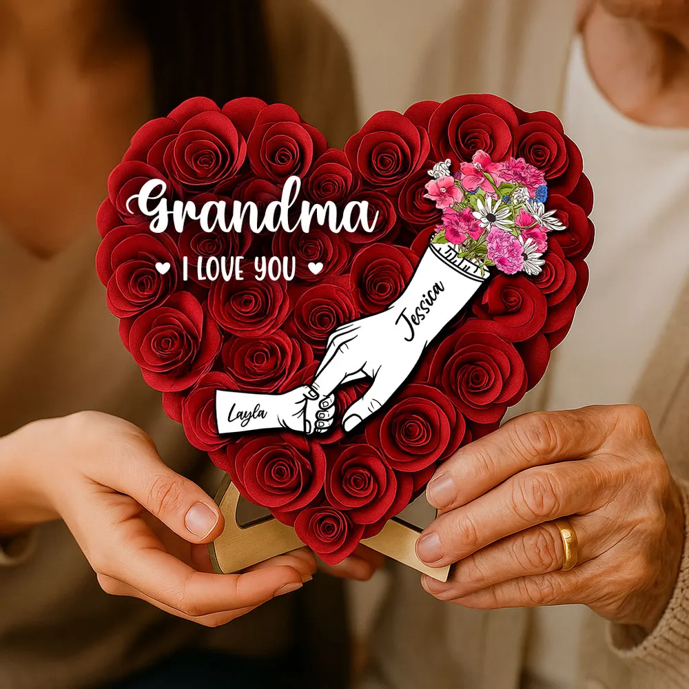 Personalized Wooden Plaque with Hands Design for Mother's Day Gift - Image 6