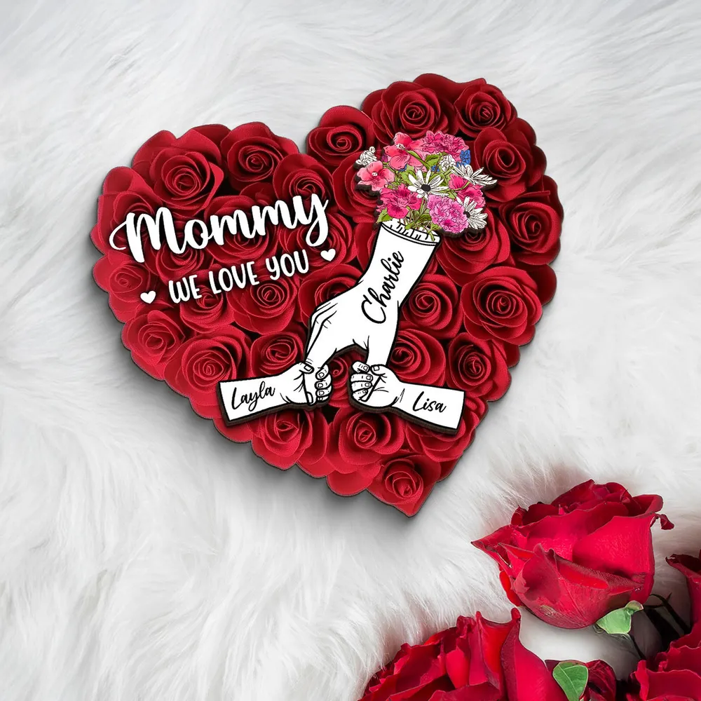 Personalized Wooden Plaque with Hands Design for Mother's Day Gift - Image 7