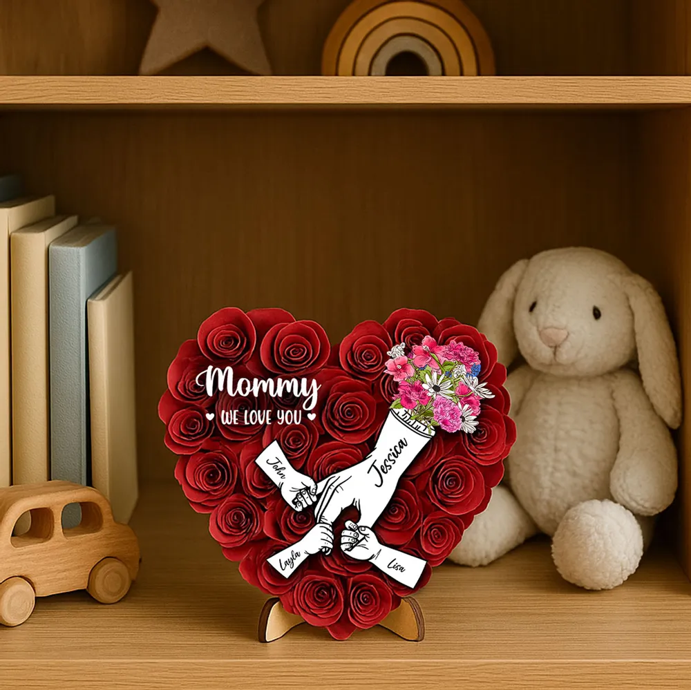 Personalized Wooden Plaque with Hands Design for Mother's Day Gift - Image 9