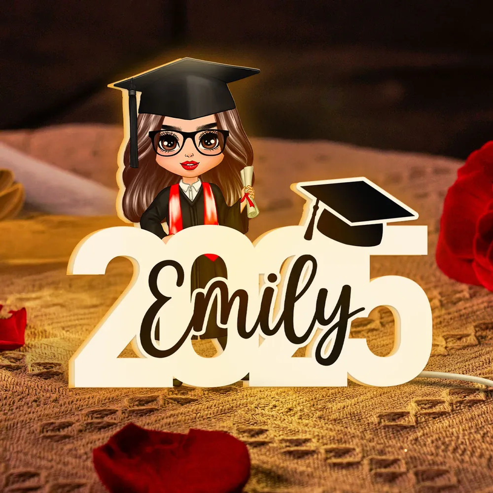 Custom Acrylic Light Box – Graduation Plaque, Personalized Graduate Gift for Her - Image 3