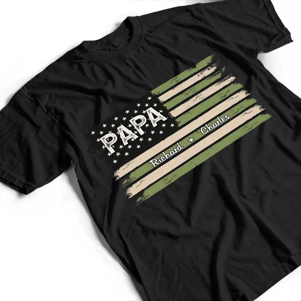 Men's USA Flag T-Shirt with Kids' Names - Personalized Gift - Image 4