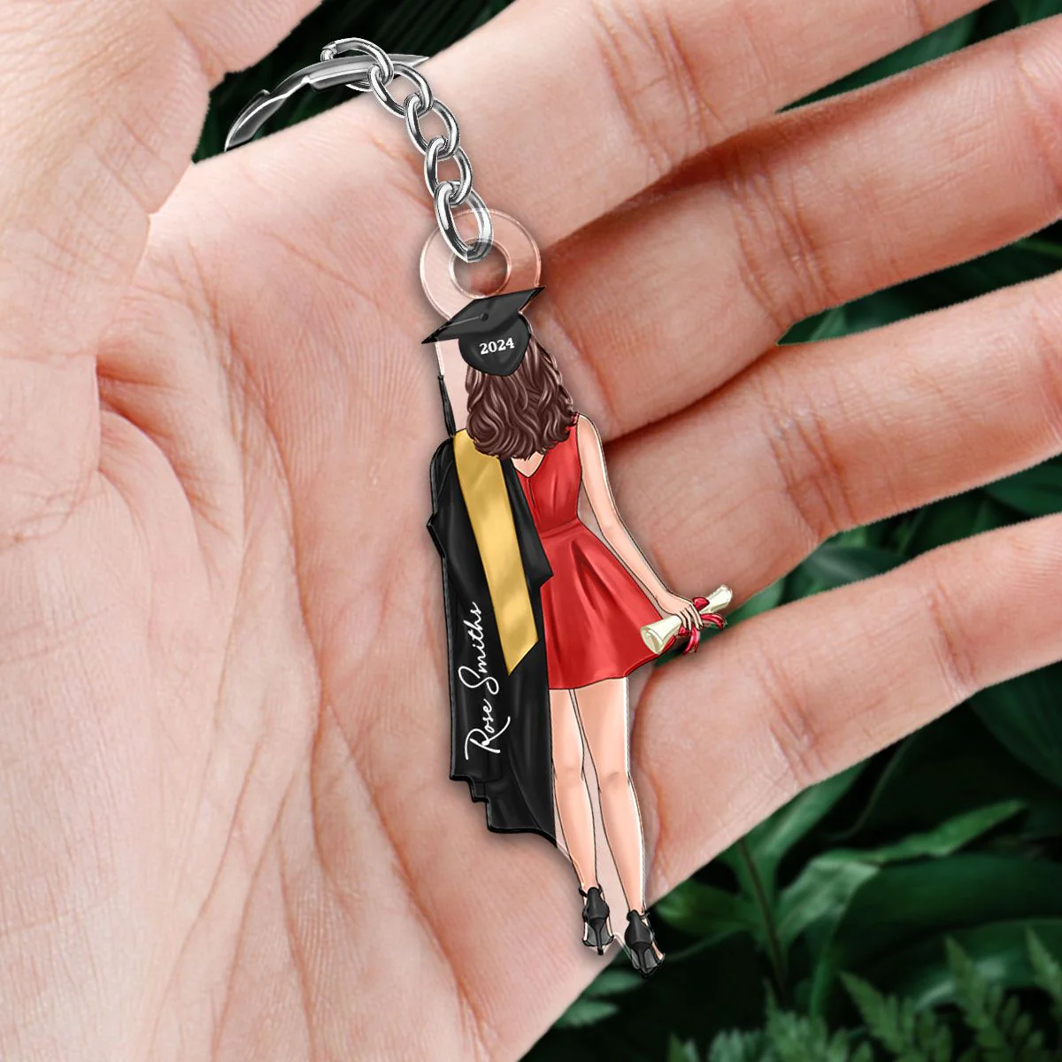 Custom Graduation Keychain with Name & Graduate Figure - Image 9