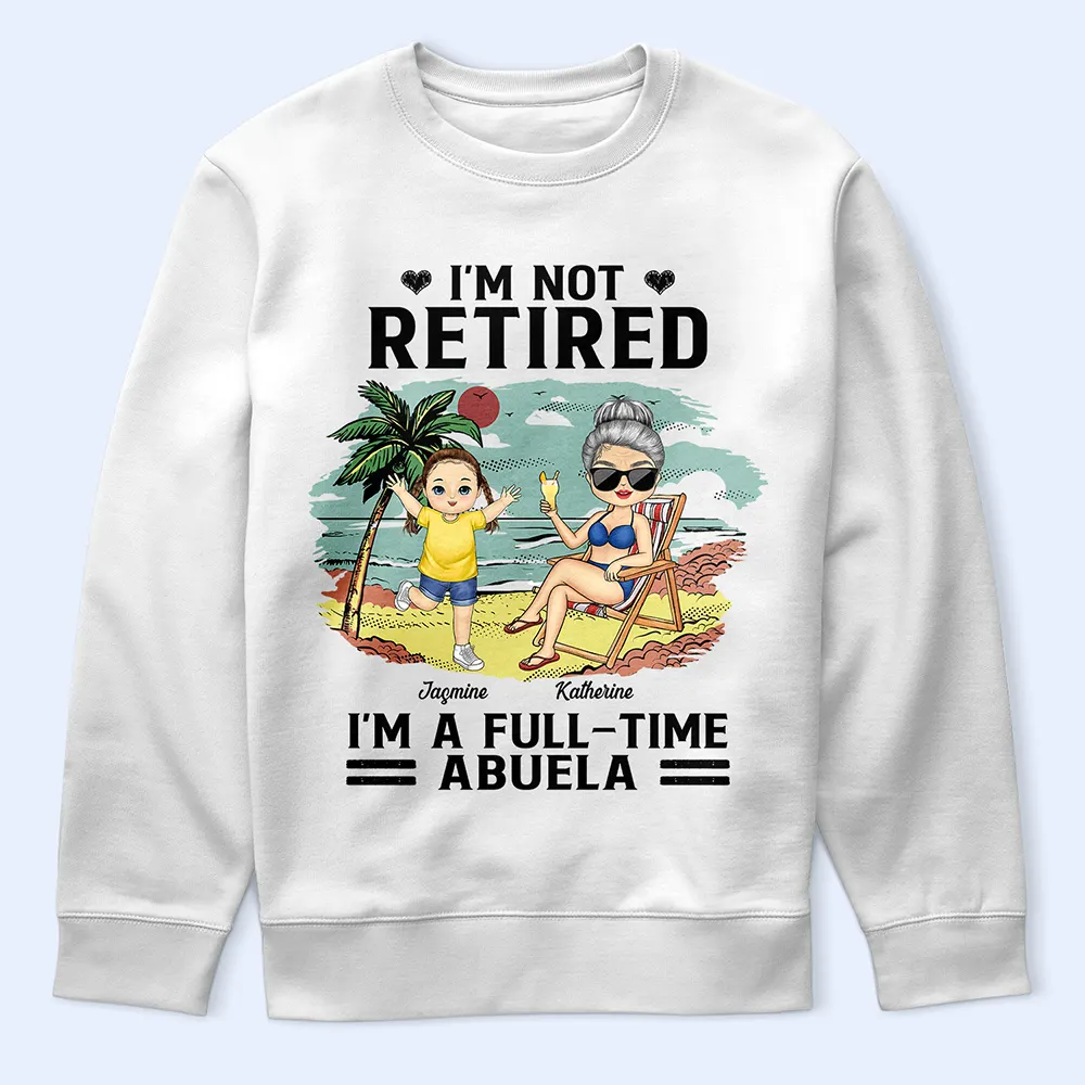 Full-Time Grandma on Vacation Classic Tee – Personalized Family Shirt with Names and Tropical Scene - Image 8