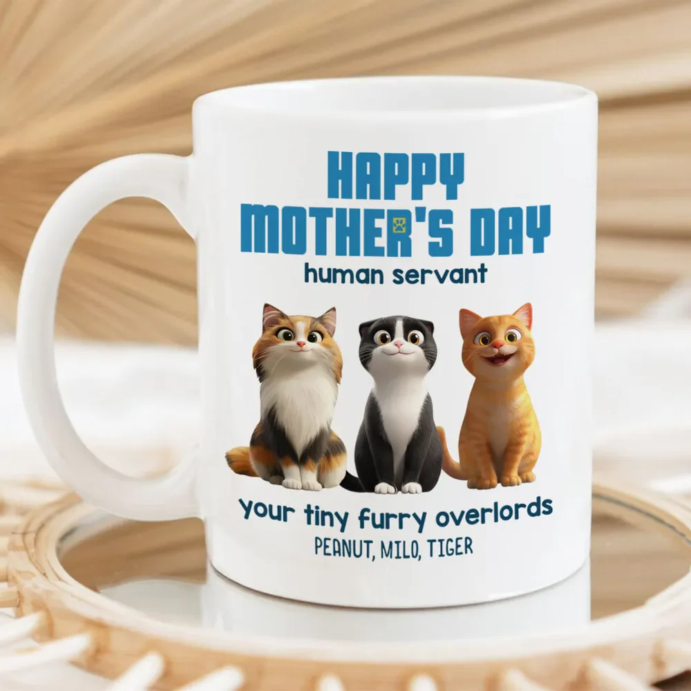 Customizable Cat Mom Mug – ‘Happy Mother’s Day’ Ceramic Mug with Pet Names - Image 7