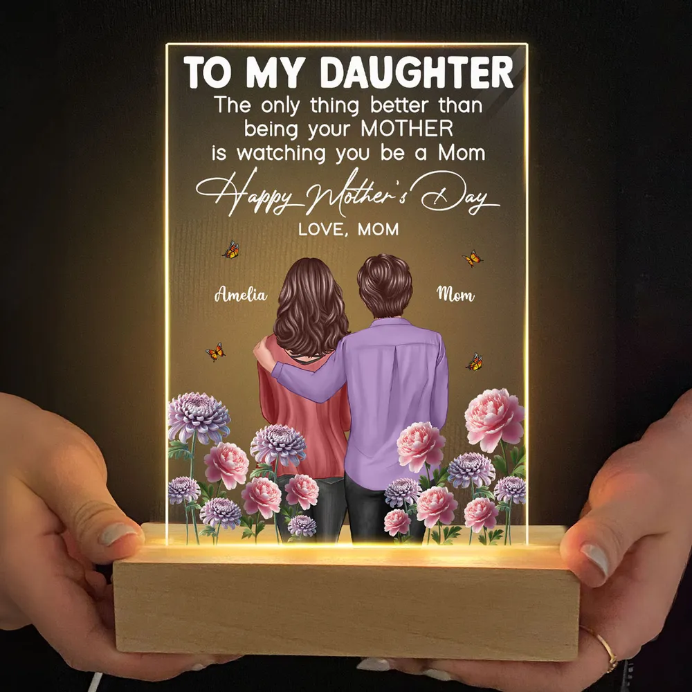 Custom LED Light Plaque with Birth Month Flowers - Mother's Day Gift - Image 4