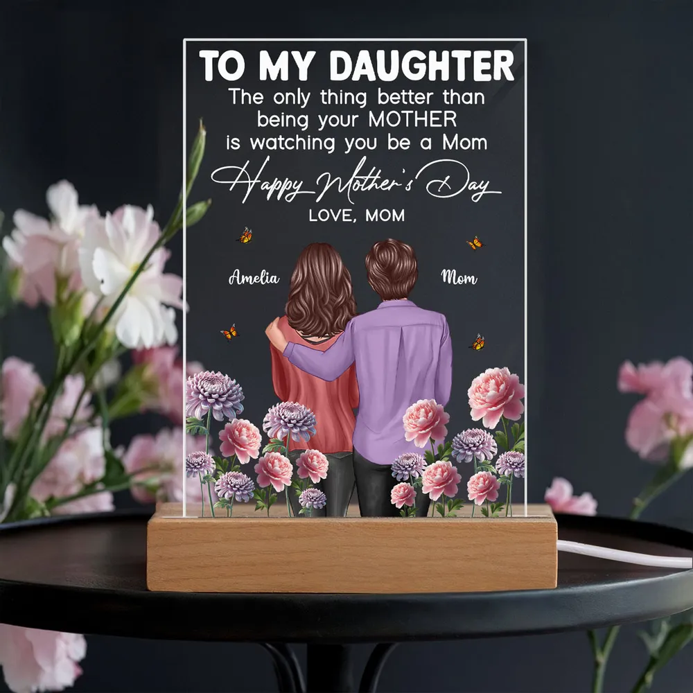 Custom LED Light Plaque with Birth Month Flowers - Mother's Day Gift - Image 9