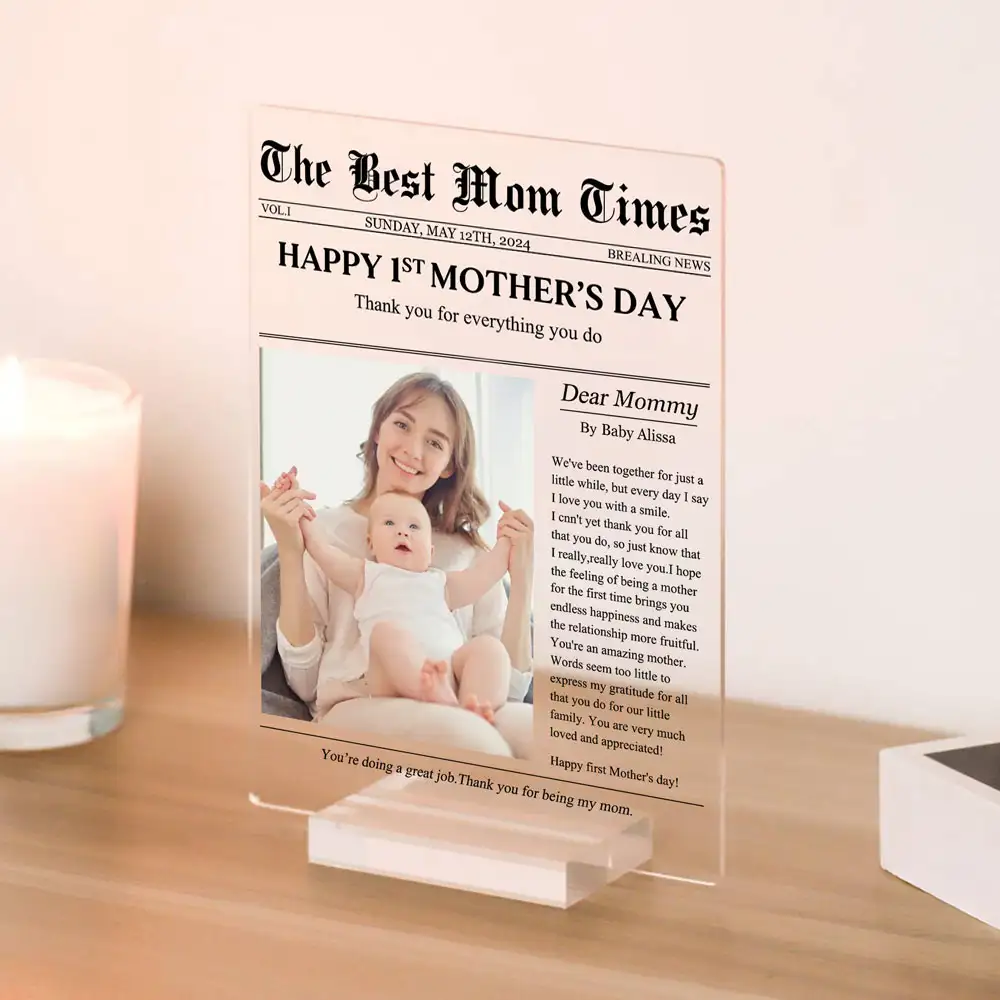 Personalized Acrylic Plaque Gift with Thank-You Letter for Mom - Image 2
