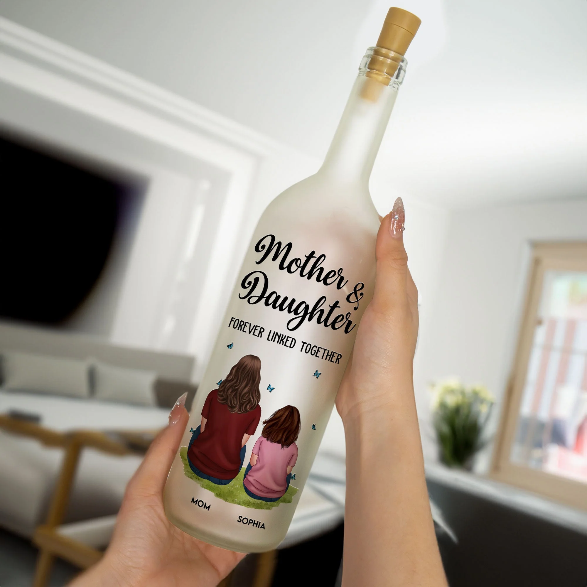 Forever Linked Together Personalized Bottle Lamp – Unique Mother’s Day Gift for Mom - Image 8