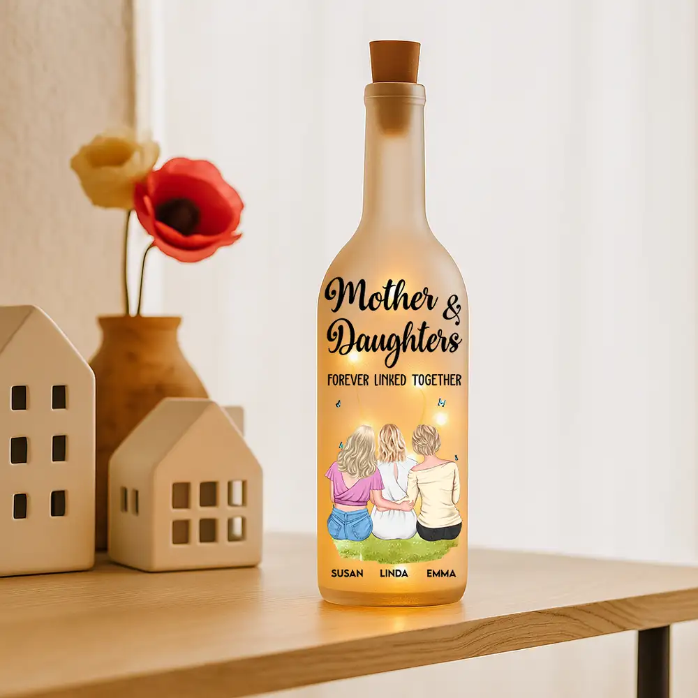 Custom Hugging Figures Bottle Lamp – Mother and Child Forever Bonded Light-Up Gift - Image 3