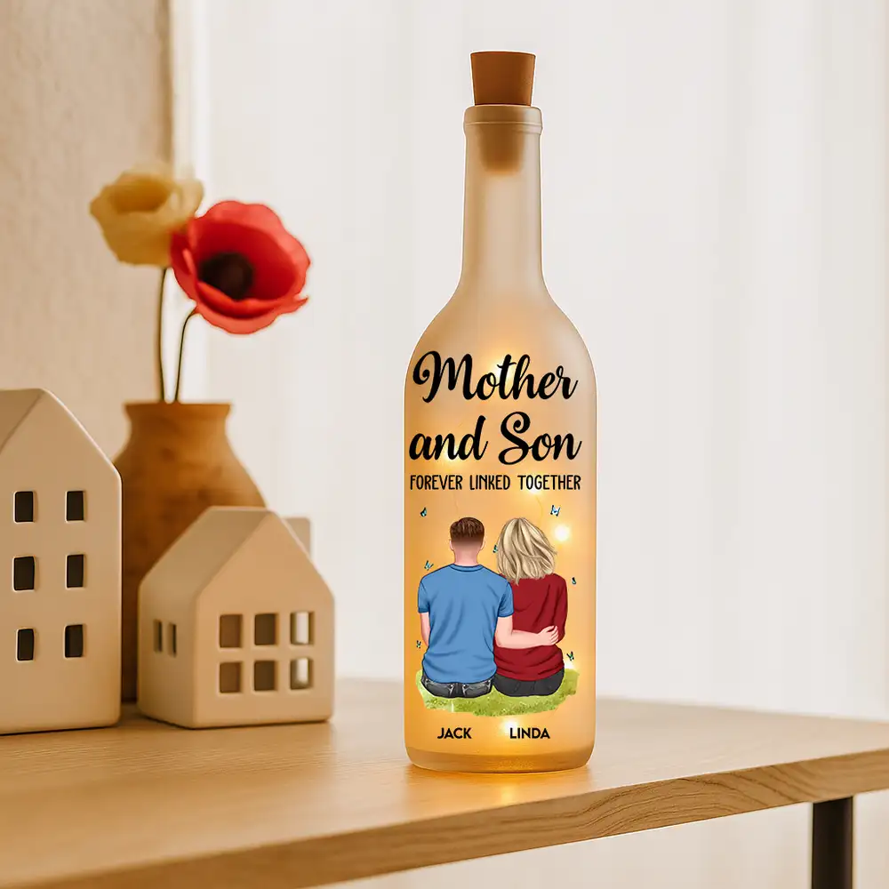 Custom Hugging Figures Bottle Lamp – Mother and Child Forever Bonded Light-Up Gift - Image 4