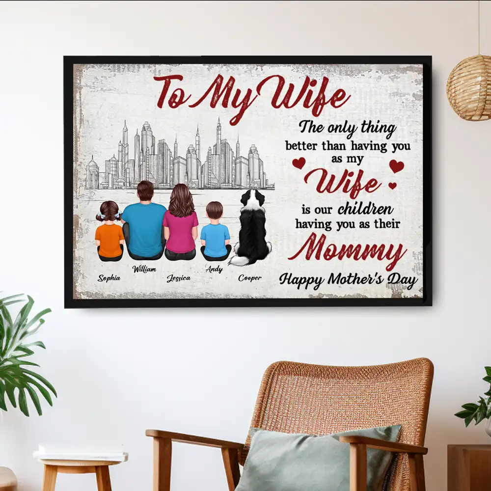 To My Wife - 'Love That Holds Us Together' Personalized Family Poster – Perfect Mother’s Day Gift for Wife or Mom - Image 2