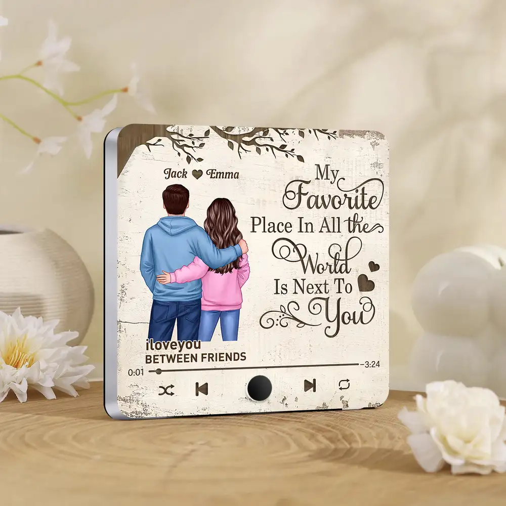 Personalized "My Favorite Place" Acrylic Music Magnet – Custom Gift for Couples - Image 2