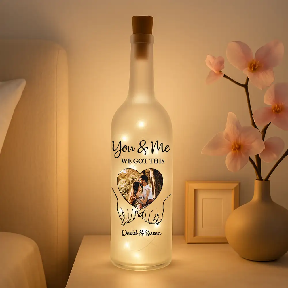 Personalized Bottle Lamp – "You & Me We Got This" Custom Light for Couples - Image 5