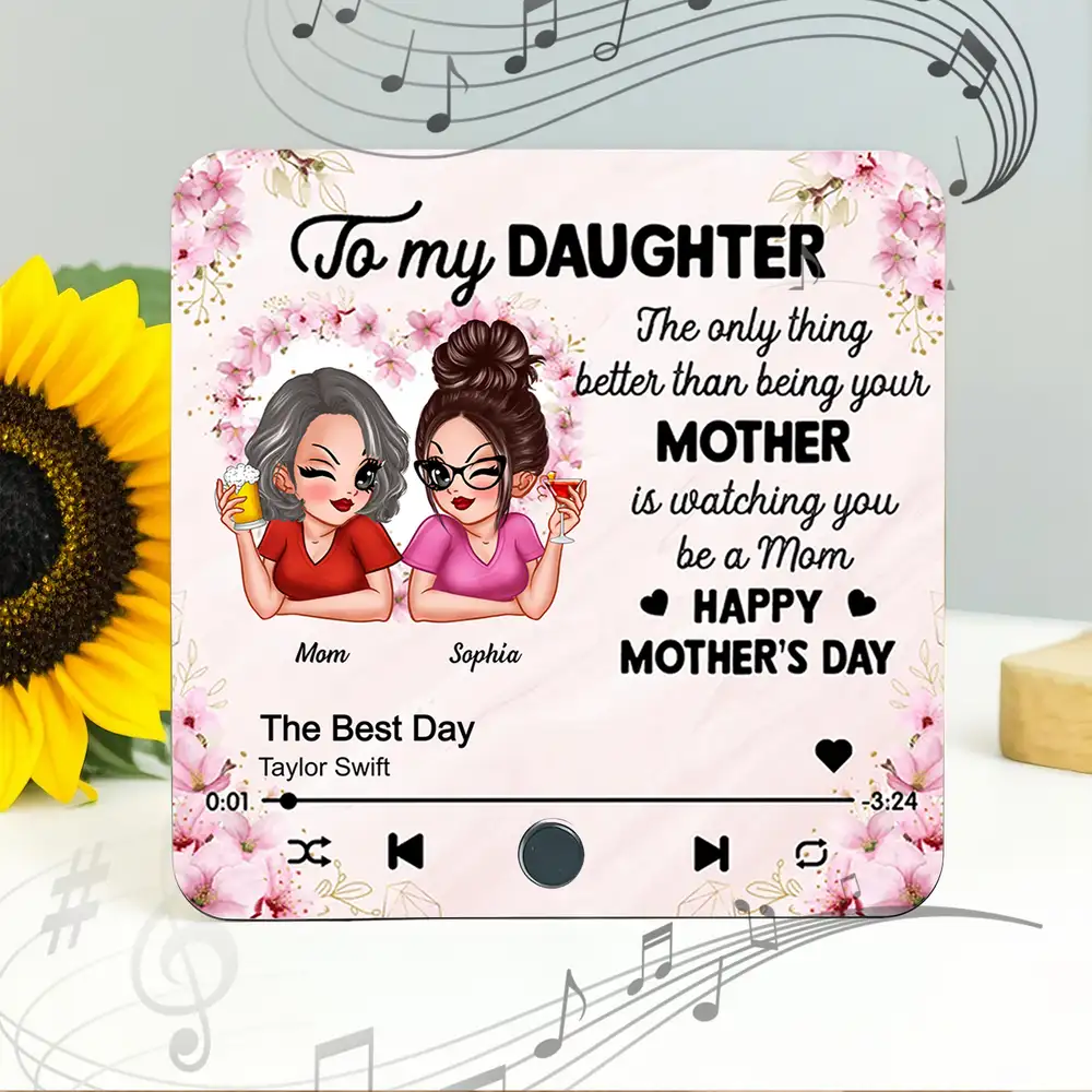 Personalized Acrylic Music Magnet Gift for Daughter