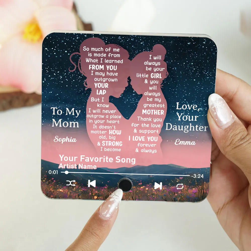 “You’ll Always Be My Little Girl” Acrylic Music Magnet – Personalized Gift for Mom - Image 4