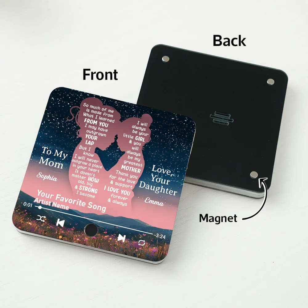 “You’ll Always Be My Little Girl” Acrylic Music Magnet – Personalized Gift for Mom - Image 5