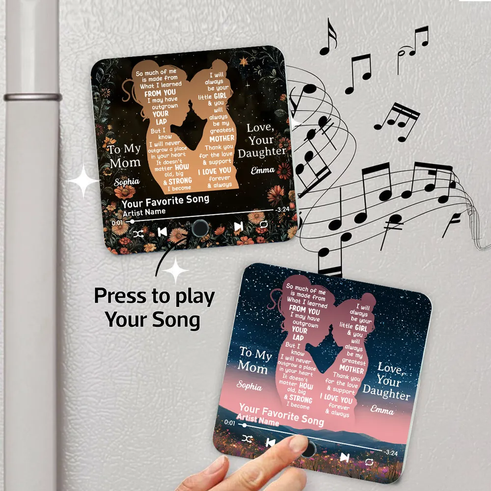 “You’ll Always Be My Little Girl” Acrylic Music Magnet – Personalized Gift for Mom - Image 7